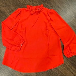 NWT J. Crew Ruffle-Neck Top in 365 Crepe